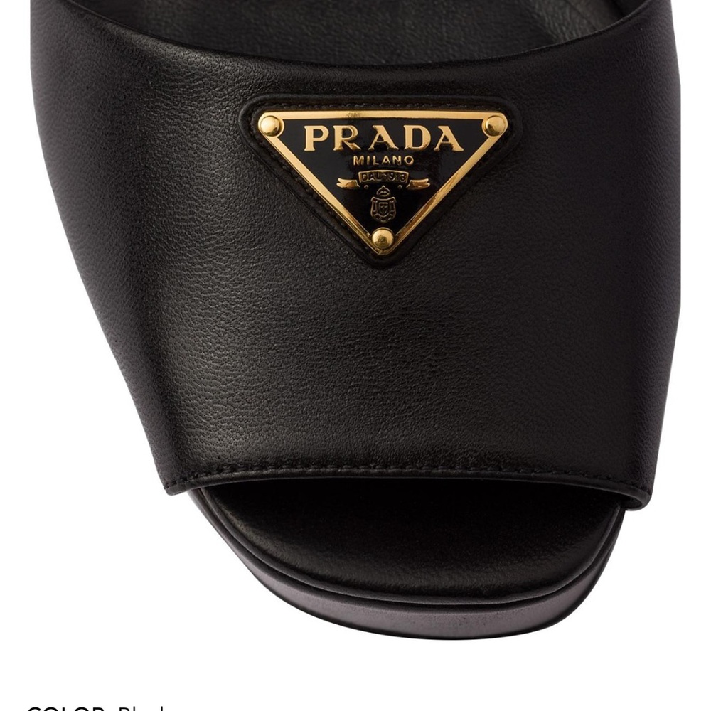 Prada Black Nappa Leather Platform Sandals new - Picture 7 of 7